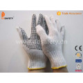 Bleach Knit Cotton String PVC Dots Safety Gloves (DKP112)